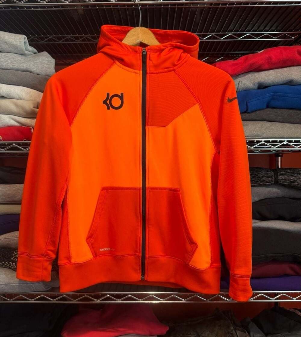 Nike Therma-Fit Kevin Durant KD Full Zip Orange Hoodie Jacket XL Youth